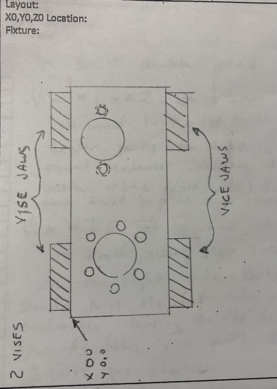 Cylindrical part — pins on jaws, top & front view — original