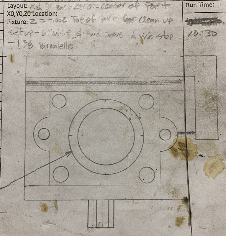 Round flange — 6" vise w/ hard jaws (10:30 run time) — original