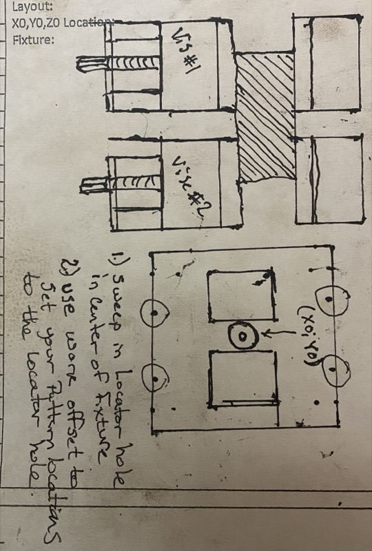 Two vises — sweep in locator hole — original